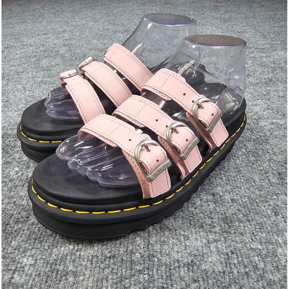 Dr. Martens Docs Blaire Slide Women's Size 7 Platform Sandals Black and Pink